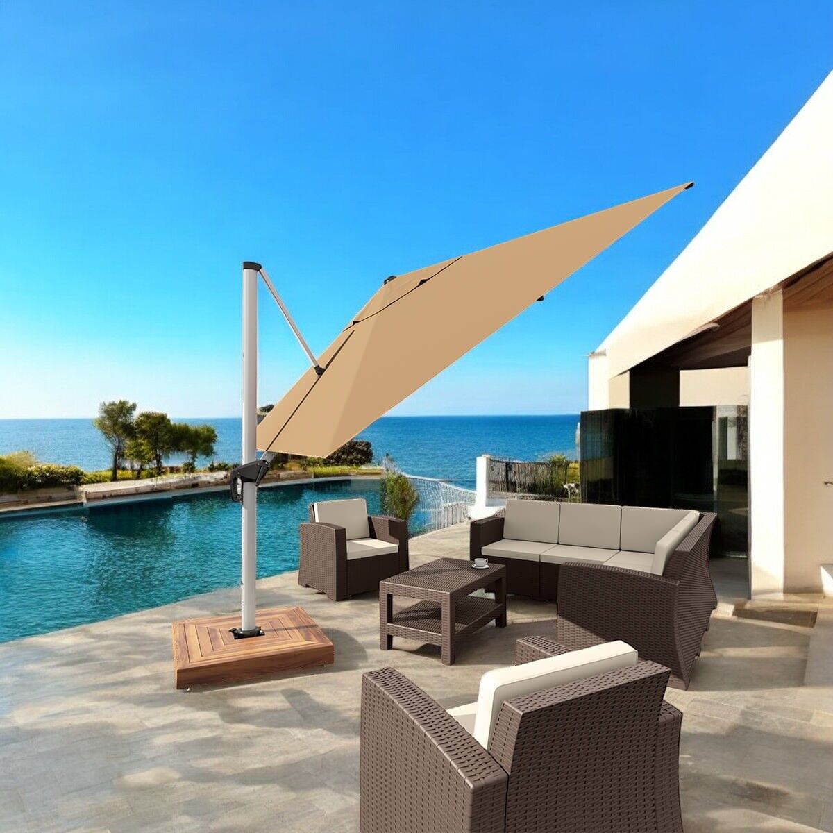 Viyana Yandan Kollu Şemsiye 3x3 m.