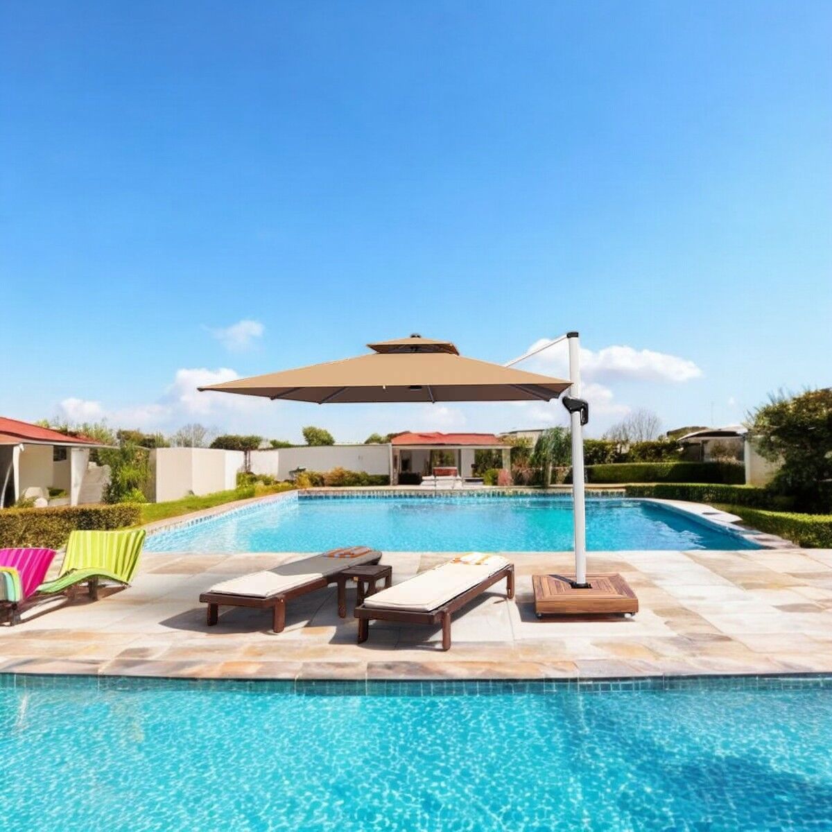 Roma Yandan Kollu Şemsiye 3x3 m.