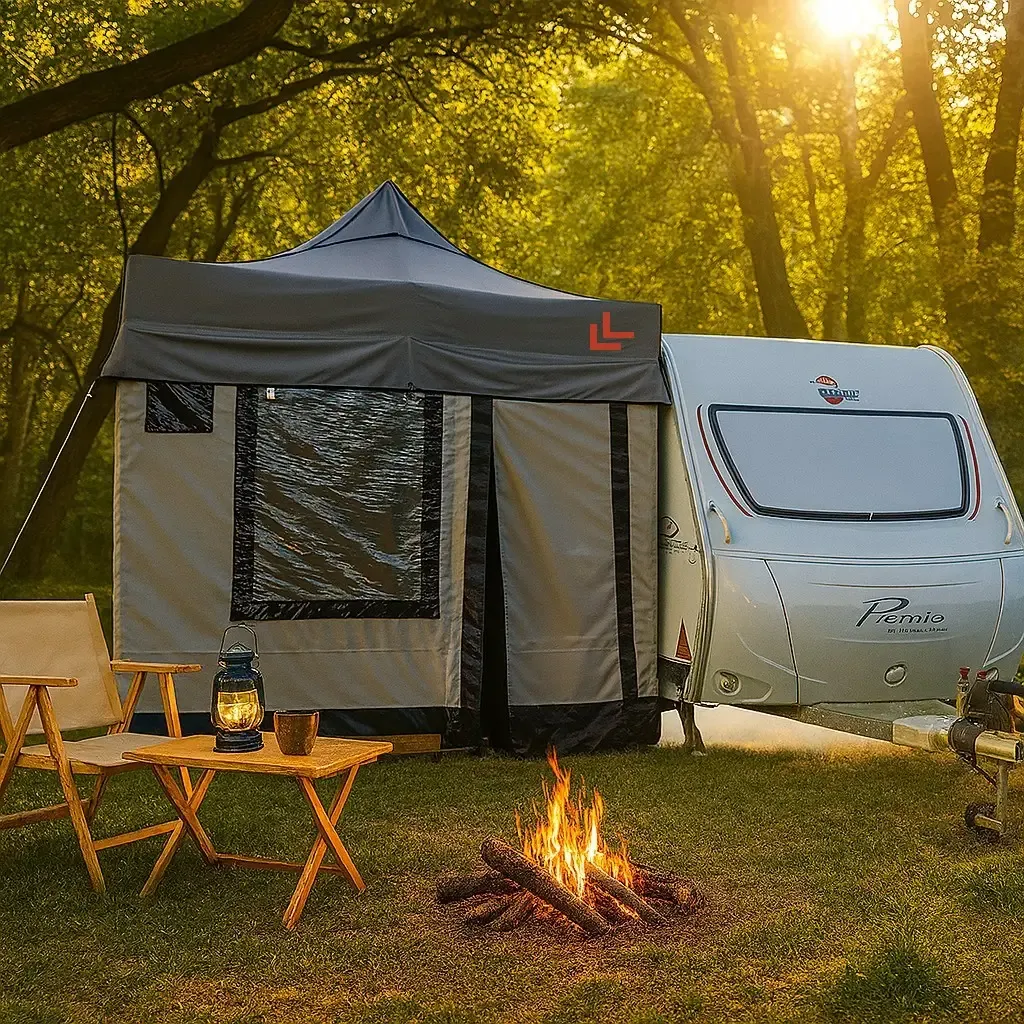 Karavan Çadırı Kış Bahçesi 3x4,5 m. Koyu Gri-Açık Gri