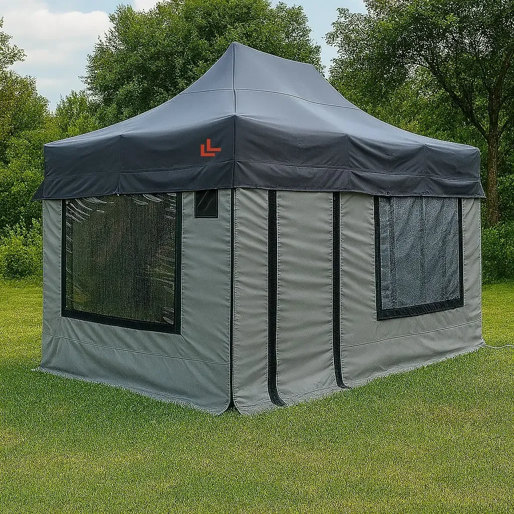 Karavan Çadırı Kış Bahçesi 3x4,5 m. Koyu Gri-Açık Gri