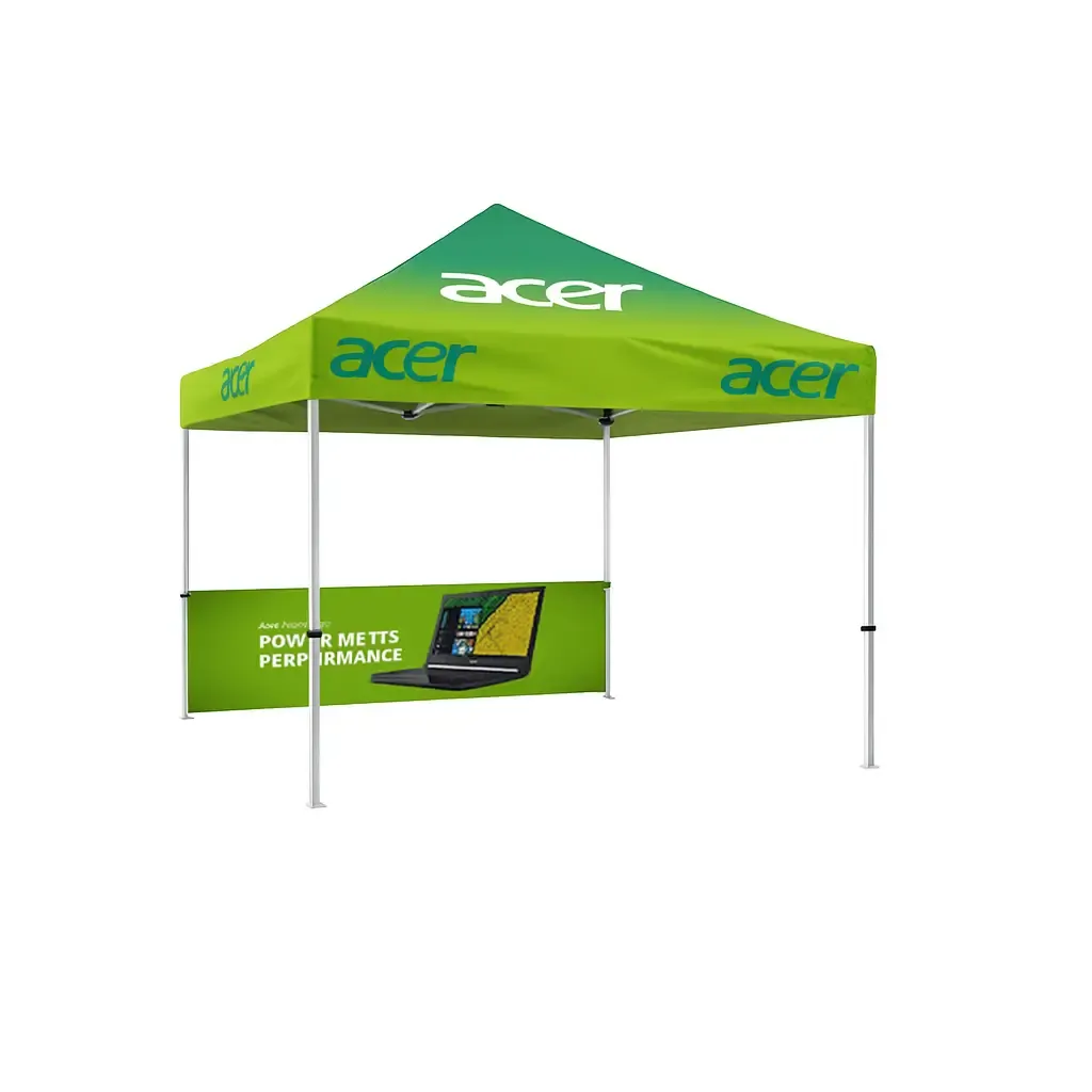 Baskılı Aura Gazebo Çadır 3x3 m. (Yarım Duvarlı)