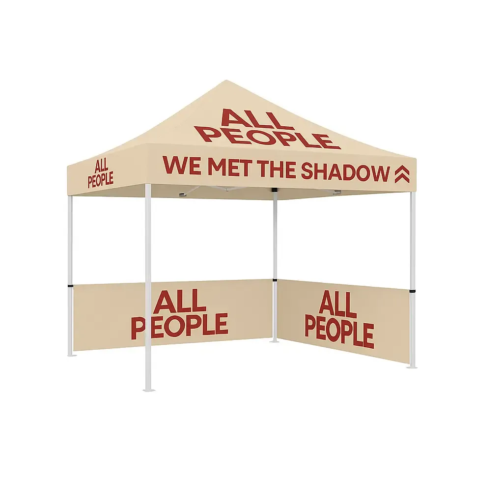 Baskılı Aura Gazebo Çadır 3x3 m. (İki Yarım Duvarlı)