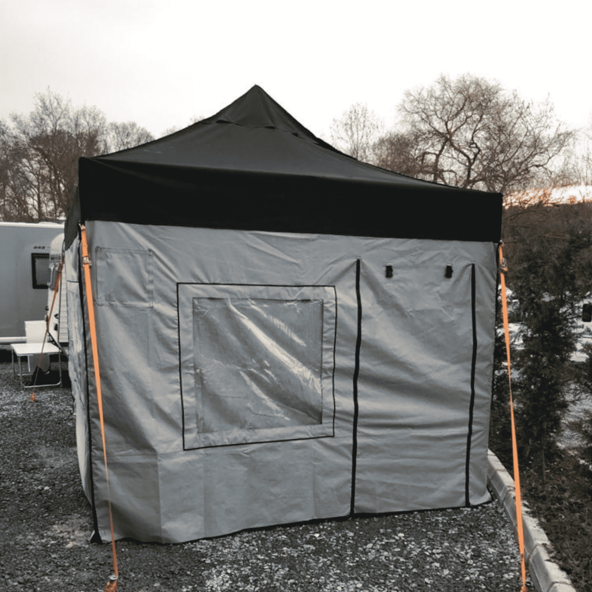 Karavan Kış Bahçesi 3x4,5 m. Siyah Gri
