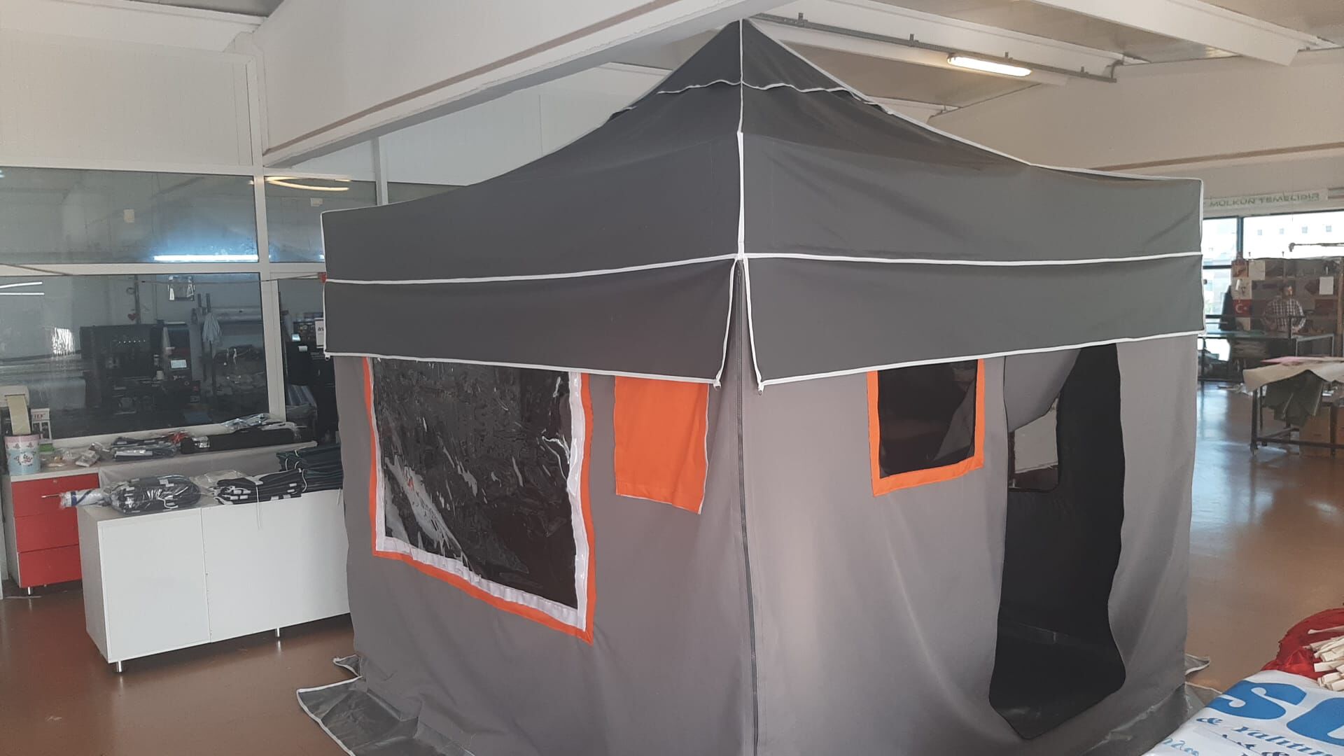 Karavan Kış Bahçesi 3x3 m. Gri Turuncu