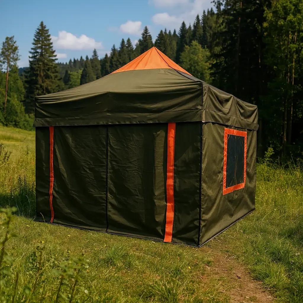 Karavan Kış Bahçesi 3x3 m. Haki Yeşil Turuncu