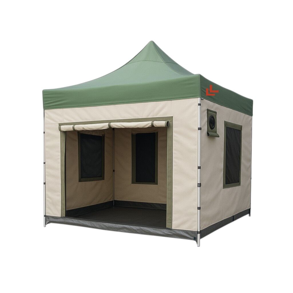 Kamp/Karavan Çadırı 3x3 m. Yeşil-Krem