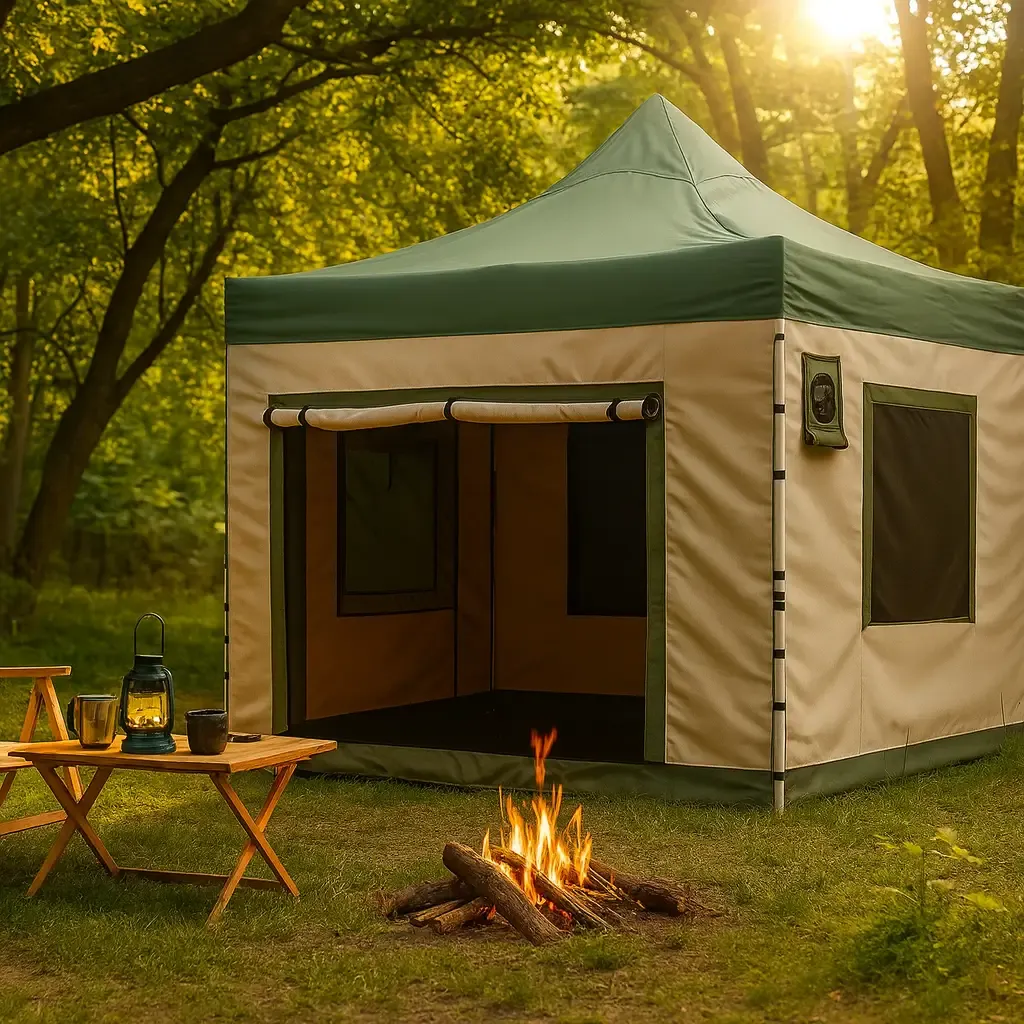 Kamp/Karavan Çadırı 3x3 m. Yeşil-Krem