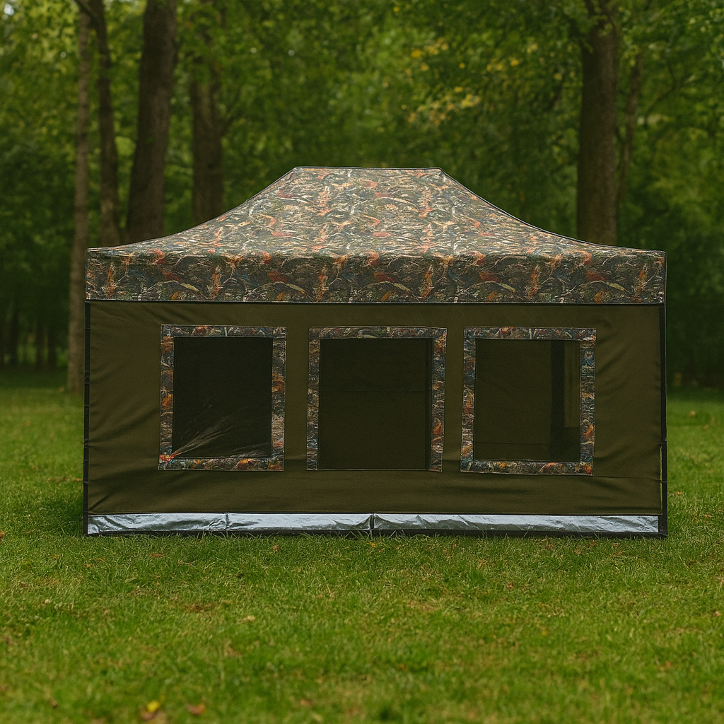 Karavan Çadırı Kış Bahçeşi 3x6 Kamuflaj Haki Yeşil