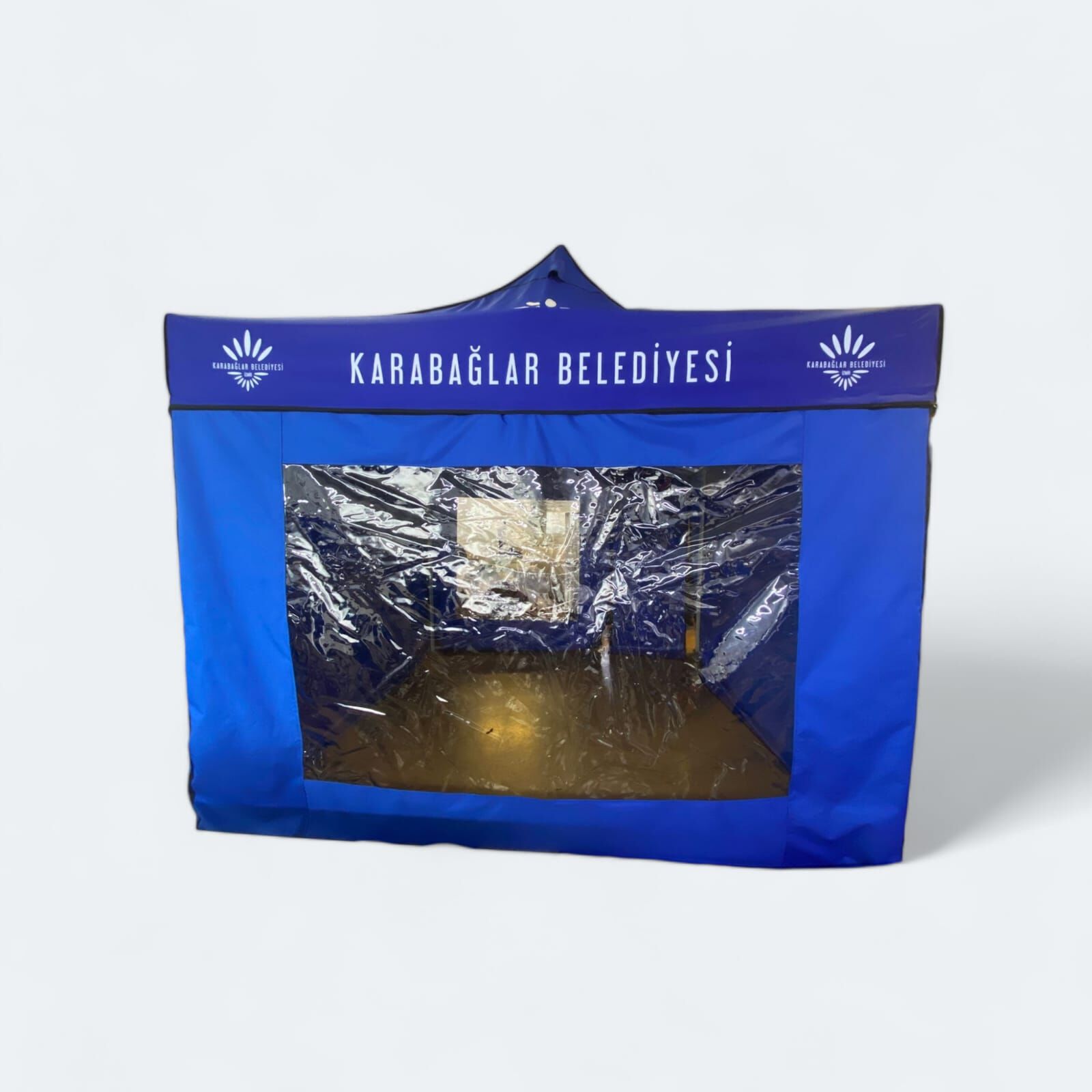 Taziye ve Etkinlik Çadırı 3x3 m. Şeffaf Pencereli Mavi