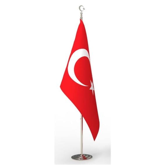 Krom Direkli Türk Makam Bayrağı
