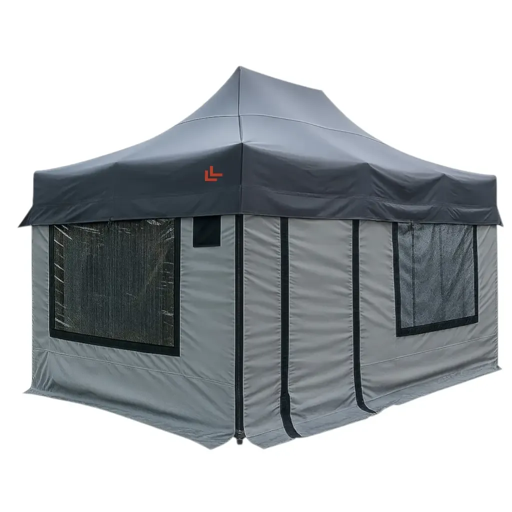 Karavan Çadırı Kış Bahçesi 3x4,5 m. Koyu Gri-Açık Gri