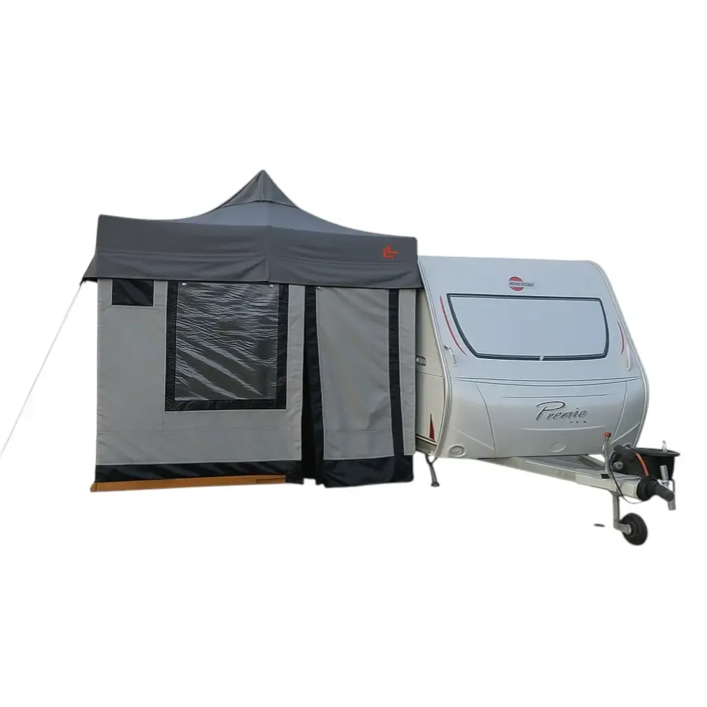 Karavan Çadırı Kış Bahçesi 3x4,5 m. Koyu Gri-Açık Gri