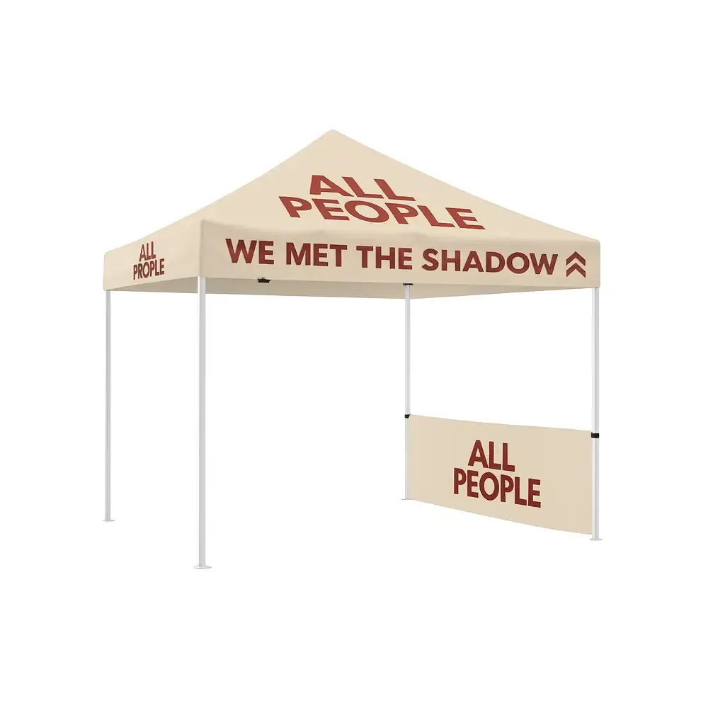 Baskılı Aura Gazebo Çadır 3x3 m. (Yarım Duvarlı)