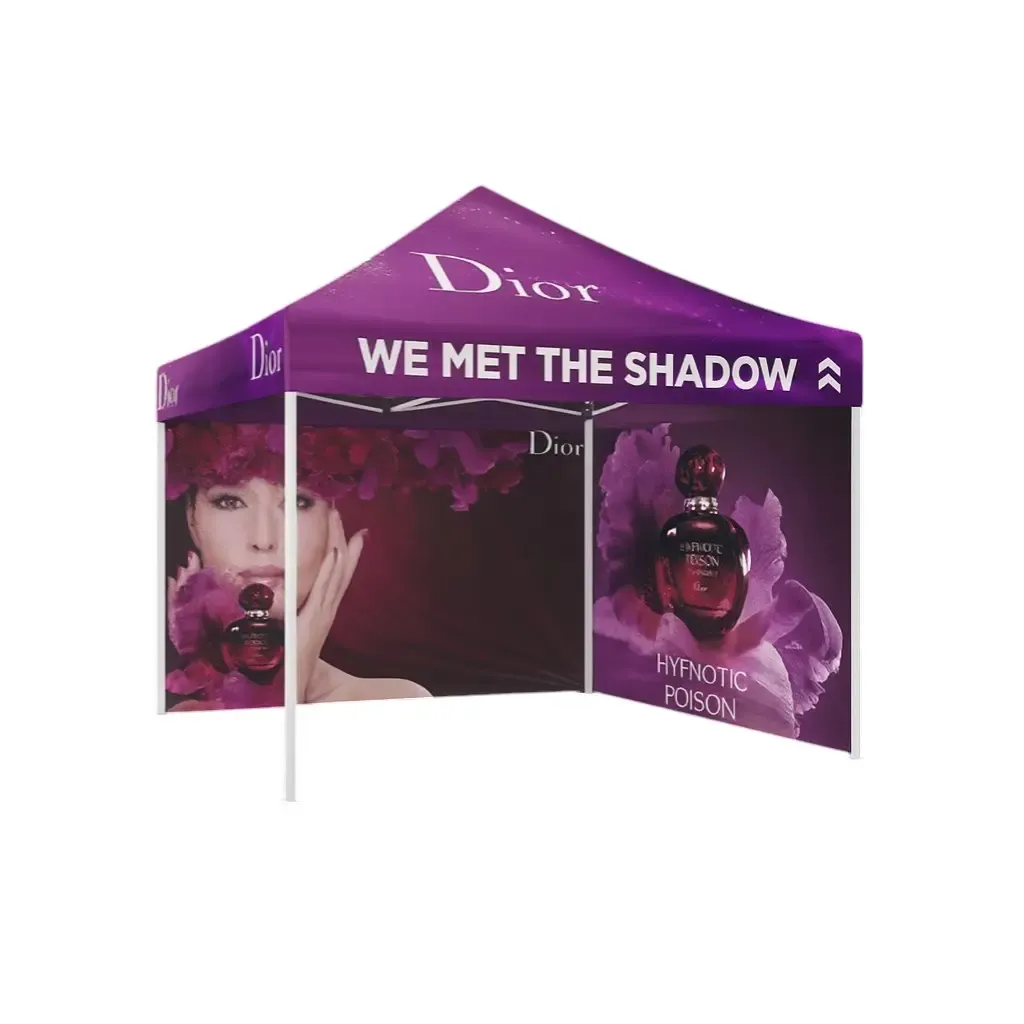 Baskılı Aura Gazebo Çadır 3x3 m. (2 Tam Duvarlı)