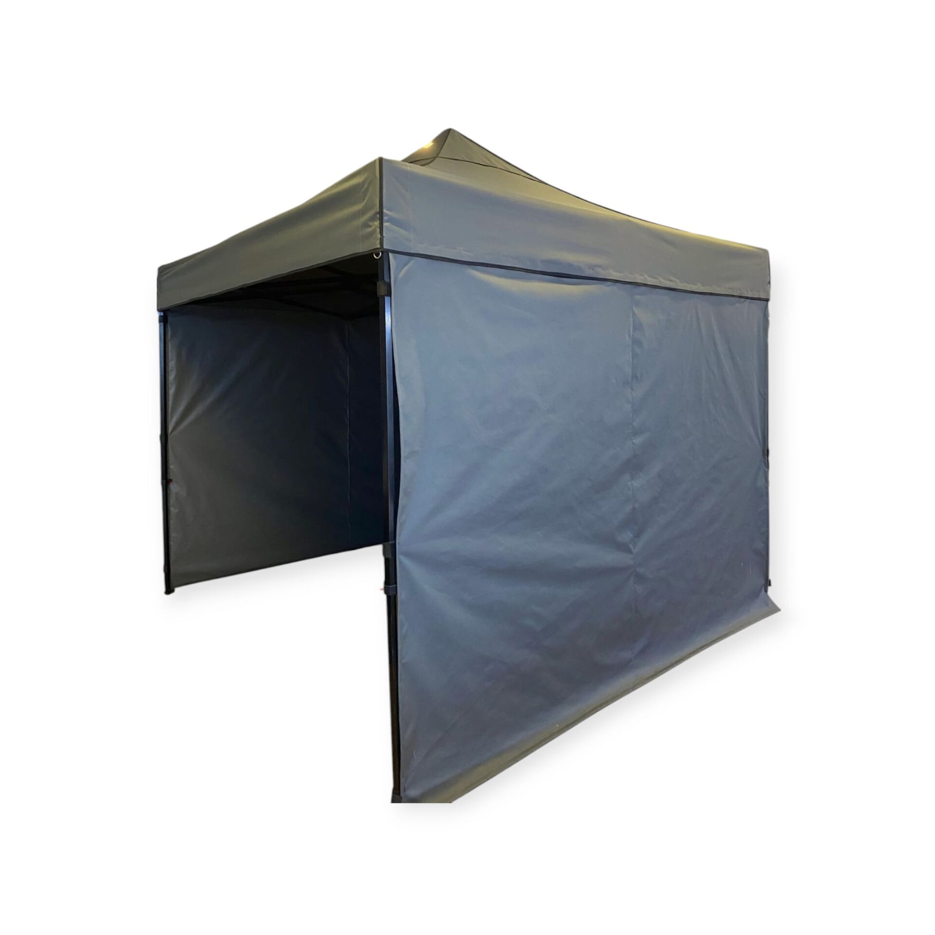 Gazebo Çadır 3x3 m. 40 mm Siyah Çelik İskelet (3 Duvarlı - Gri)